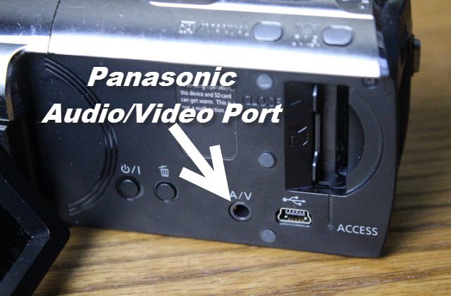 Panasonic video camera audio video jack