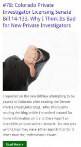 Colorado Private Investigator Licensing