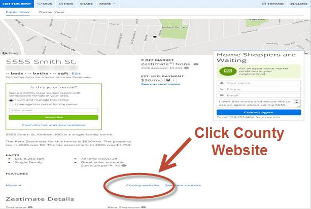Zillow County Website Link 2