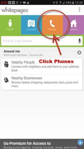 Whitepages app