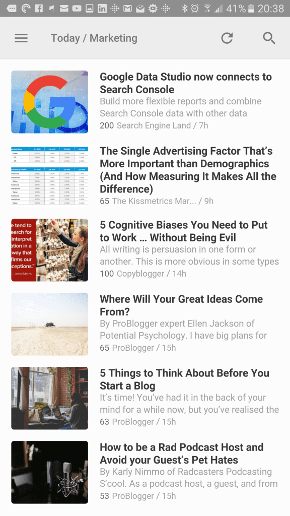 Feedly App Example