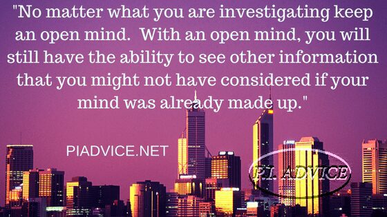 Private Investigator Advice