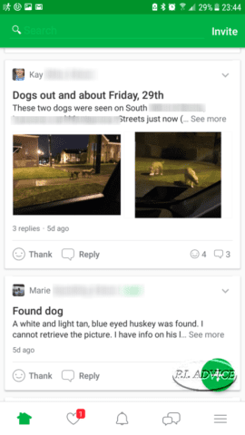Loose dogs Nextdoor app