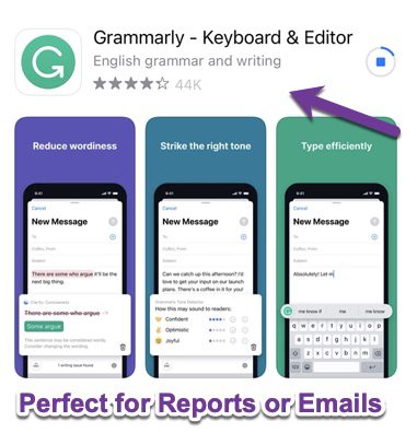 Apps for private investigators Grammarly app photo for signing up