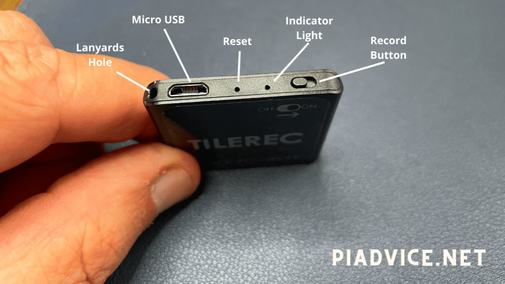 TileRec Audio Recorder Review with button 
