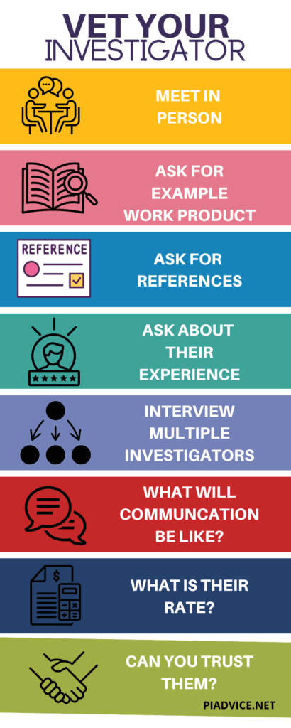 vetting a private investigator infograph